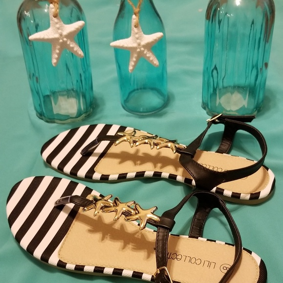 Summer Starfish Flat Sandals Size 8 - Picture 5 of 6